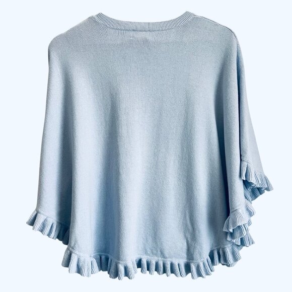 Lilly Pulitzer Girls Knit Poncho Top XL 12-14 Ruffle Trim Resort Coastal Style - Picture 2 of 8